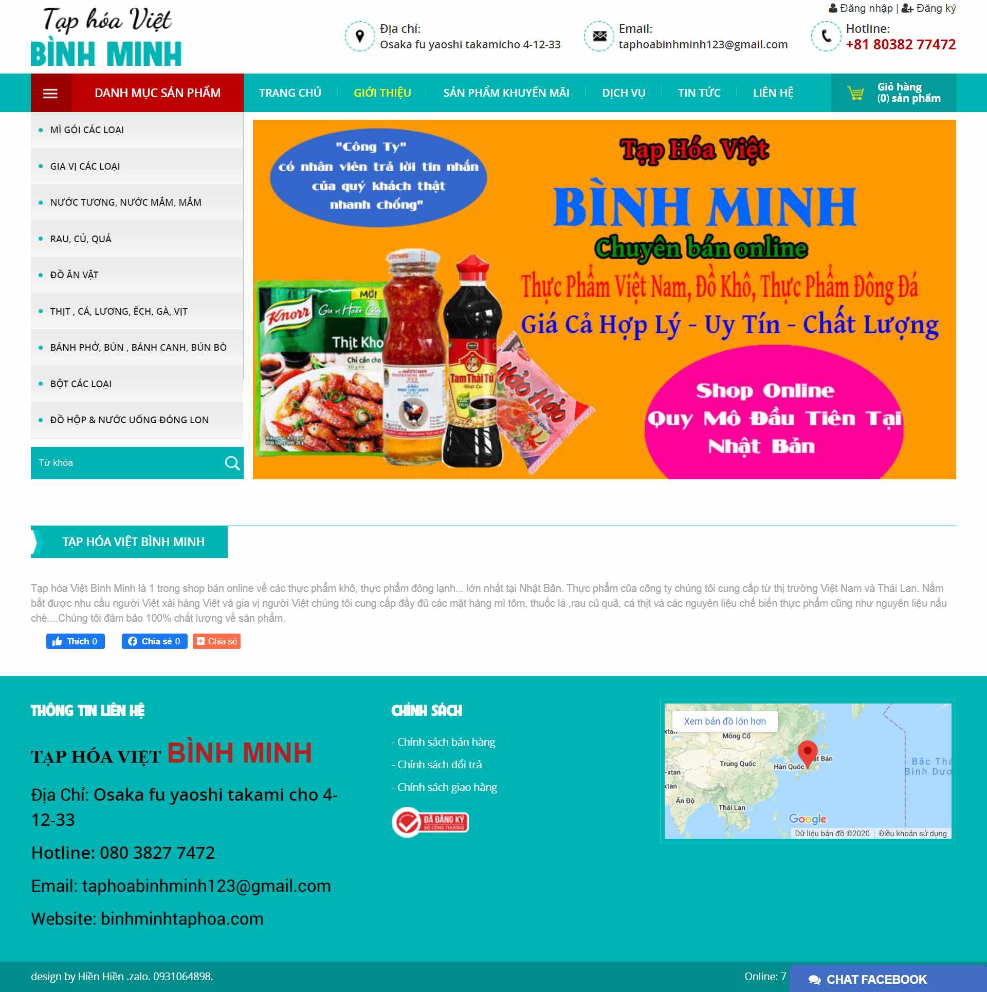 Thiết kế Web tạp hóa binhminhtaphoa.com